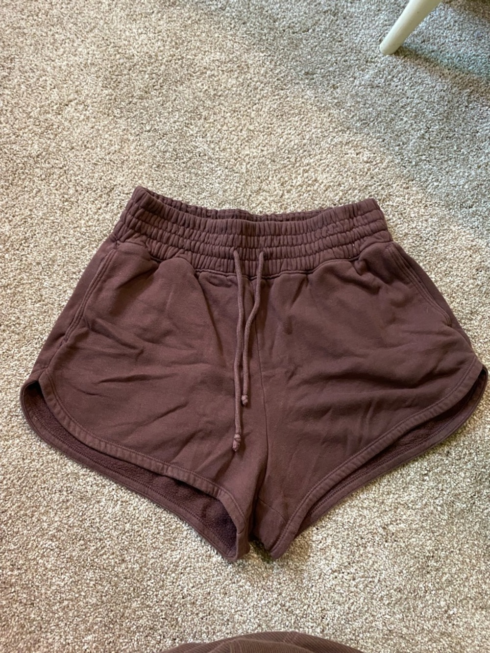 Abercrombie & Fitch Women's Plum Brown High Waisted Lounge Shorts